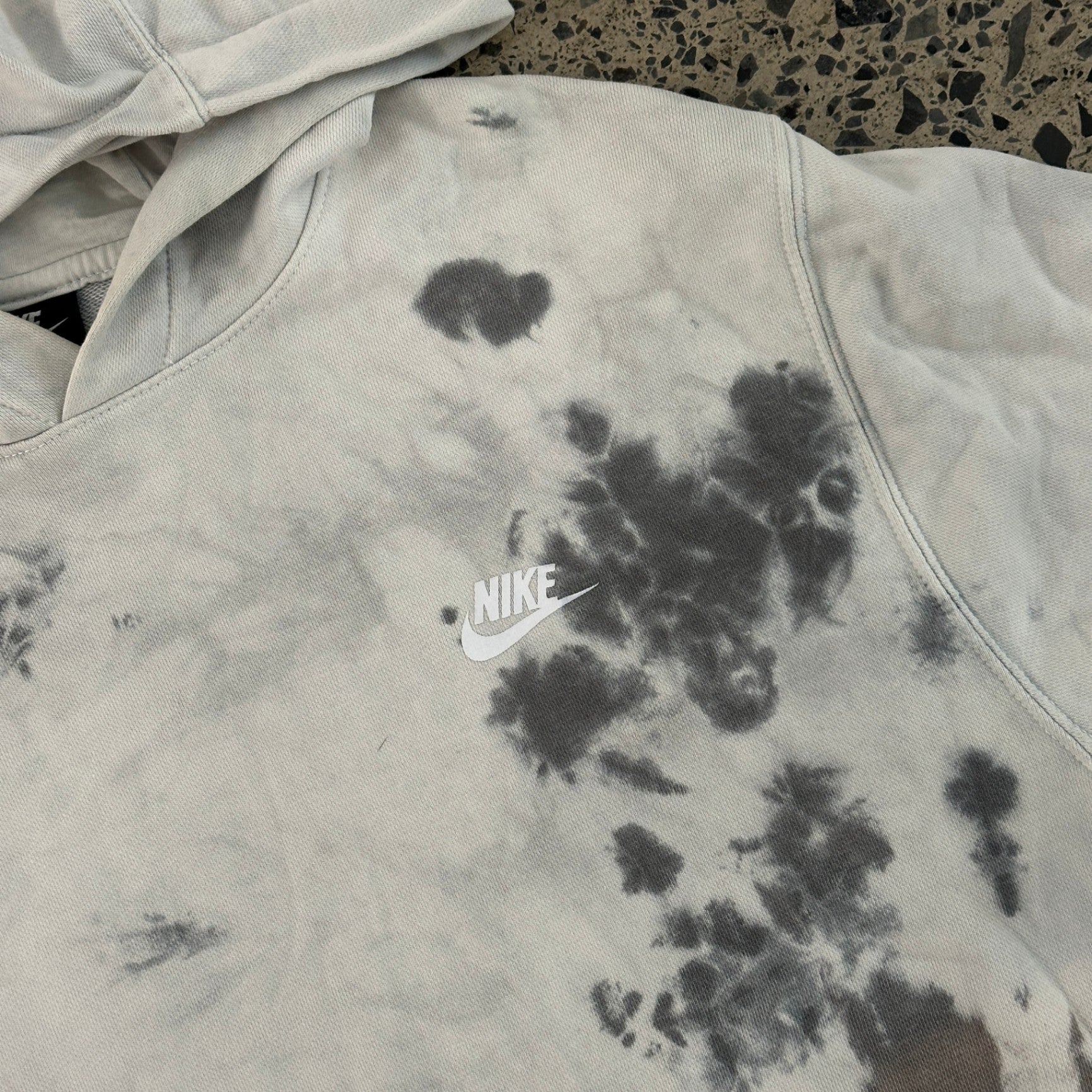 Nike Tie Dye Hoodie White Grey
