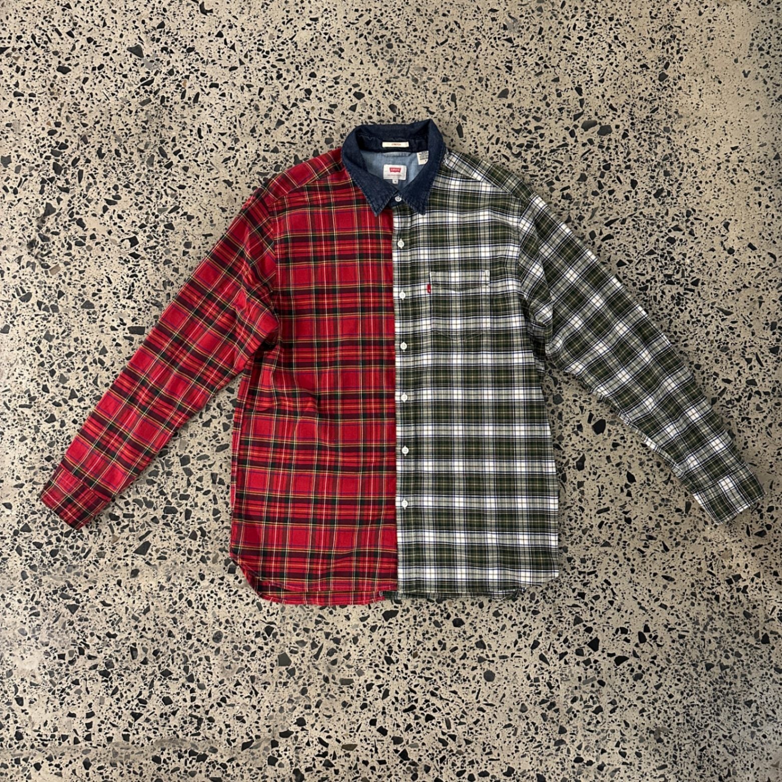 Levi's Checked Casual Shirt Olive Green & Red