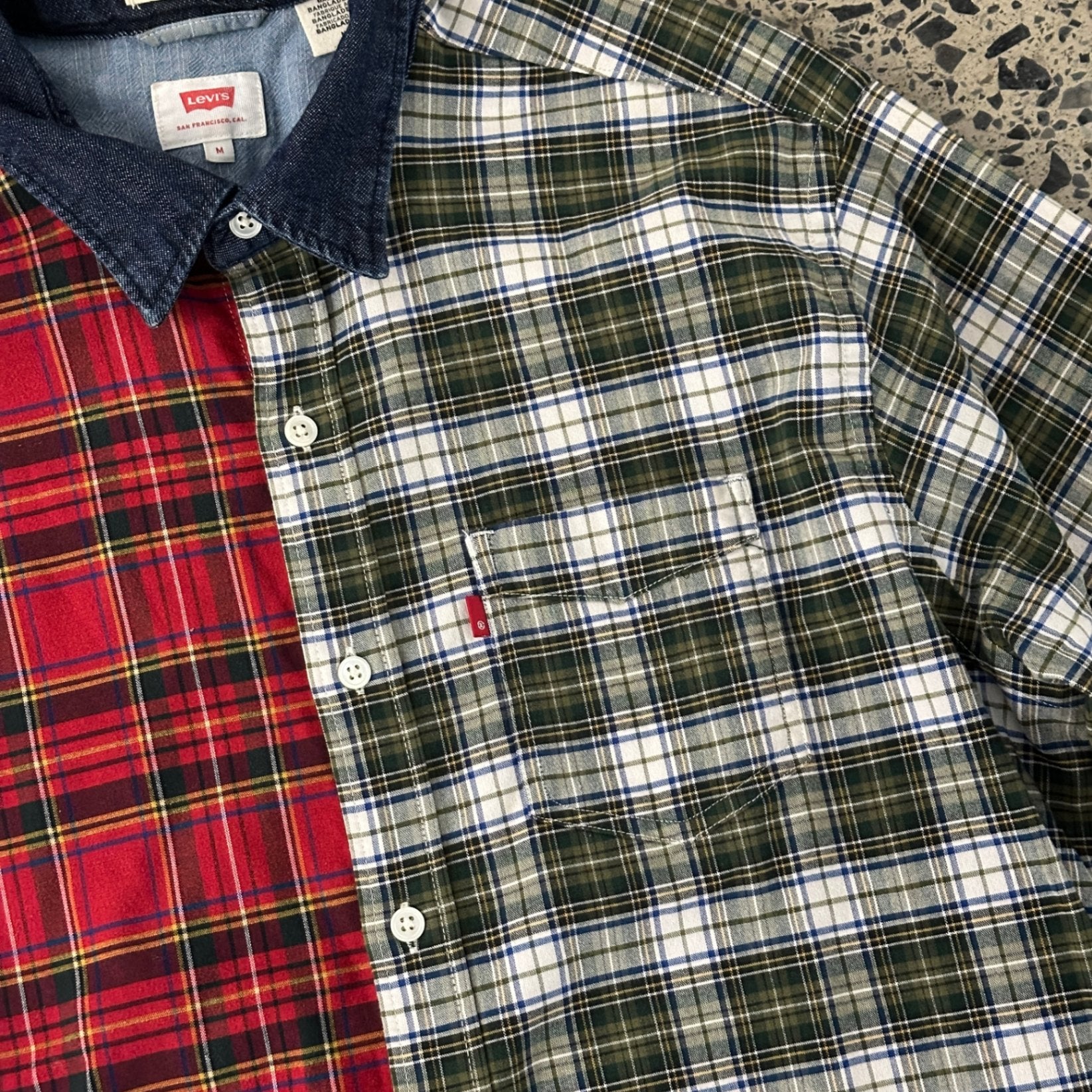 Levi's Checked Casual Shirt Olive Green & Red