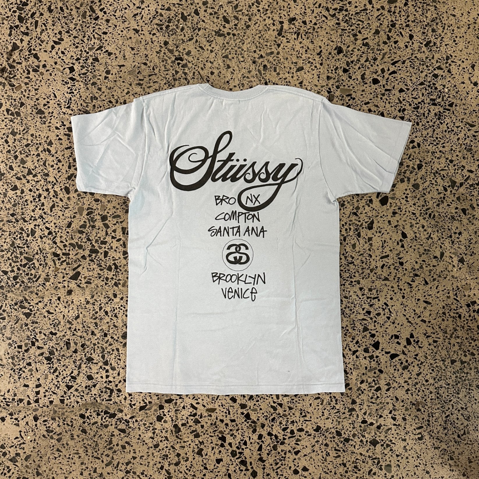 Stussy World Tour Tee Grey Blue