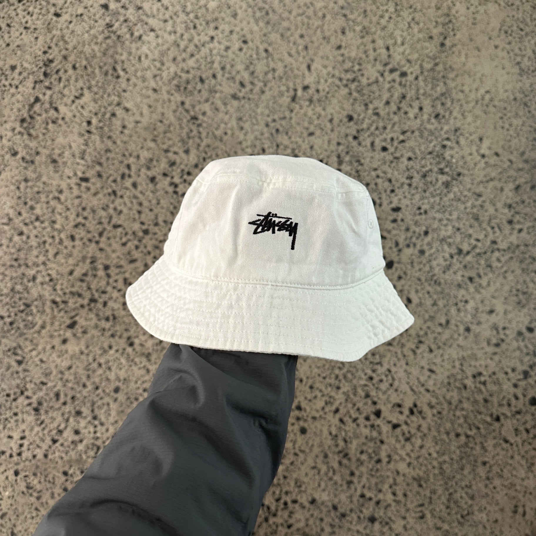 Stussy Stock Bucket Hat White