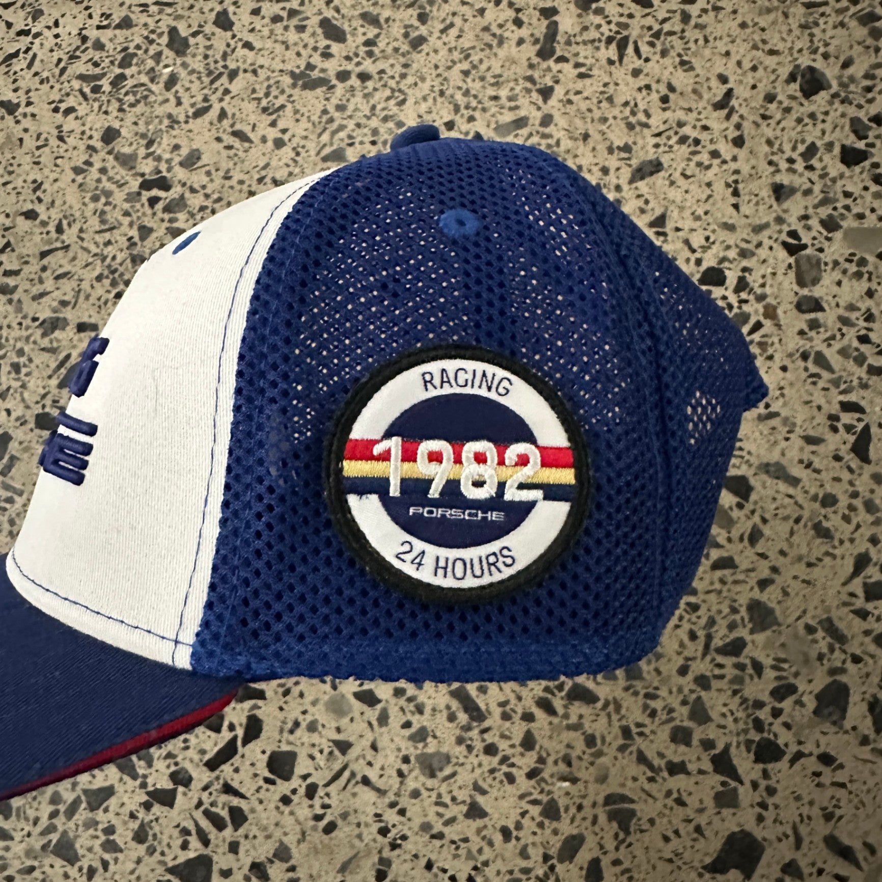 Porsche Racing Trucker Cap Hat Blue White Strapback