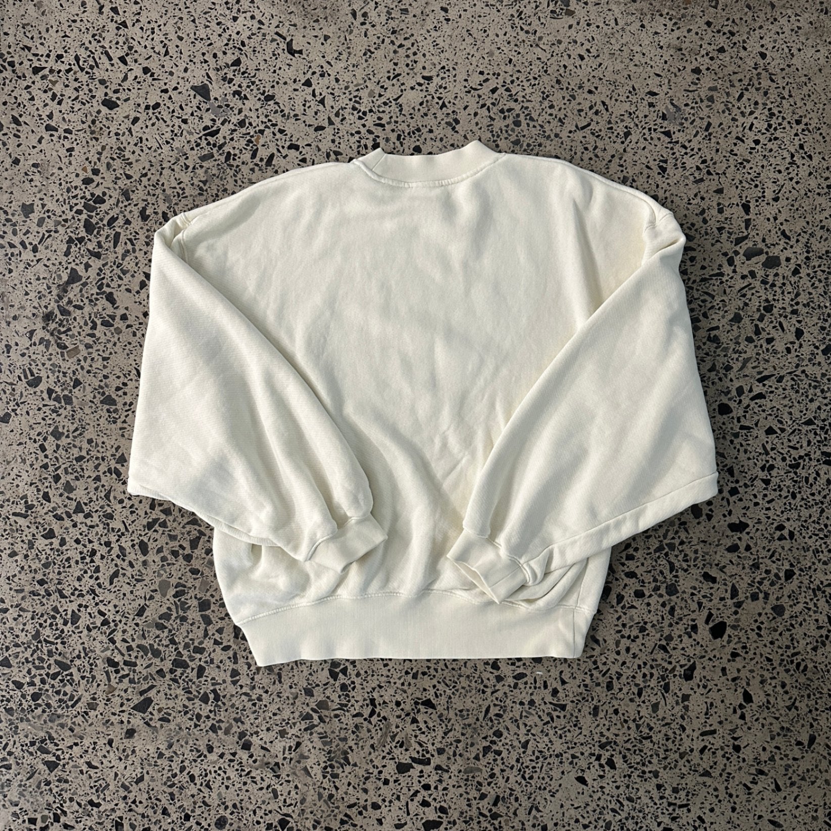 Off-White OW-Print Cotton Sweatshirt Cream White