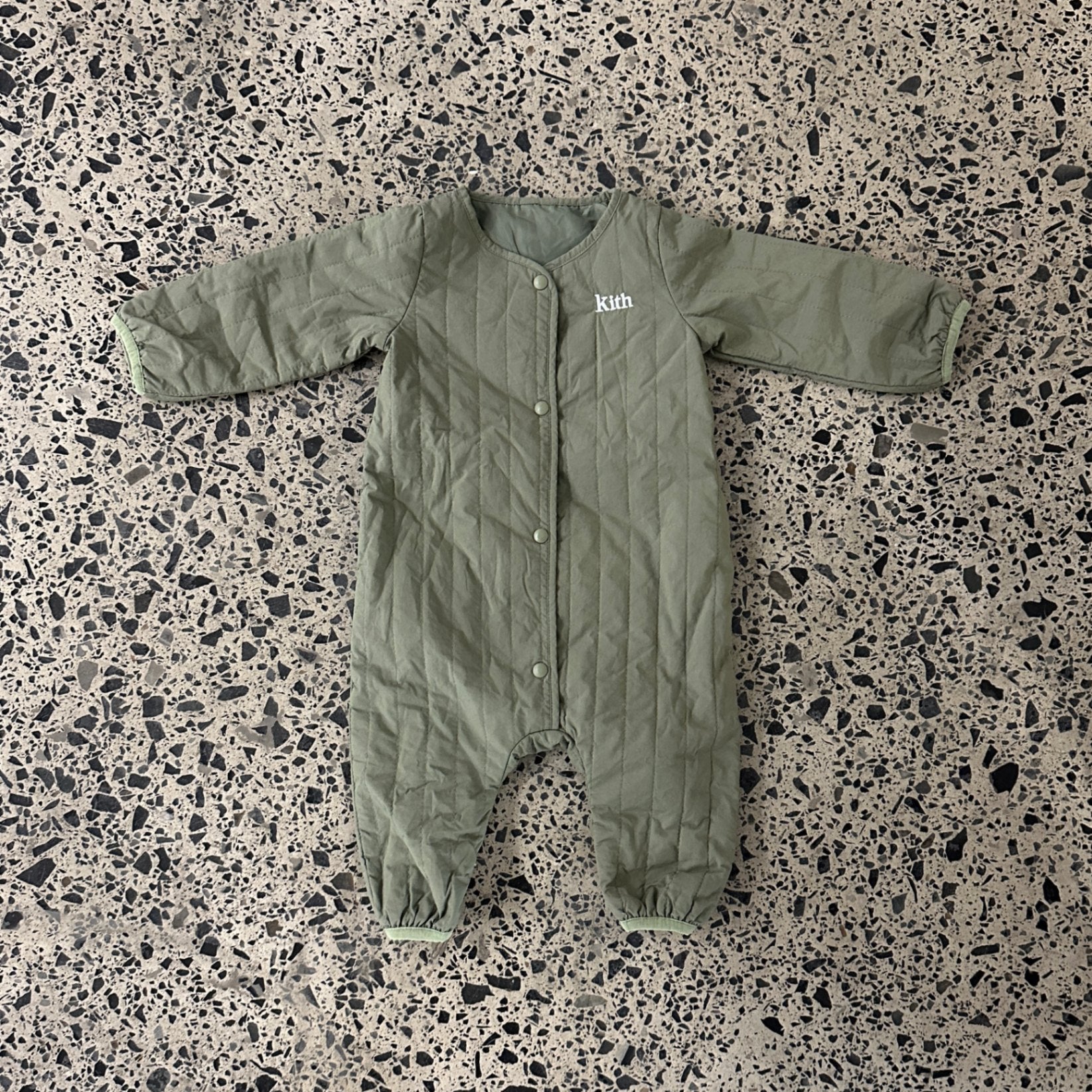 Kith Baby Quilted Coverall Olive