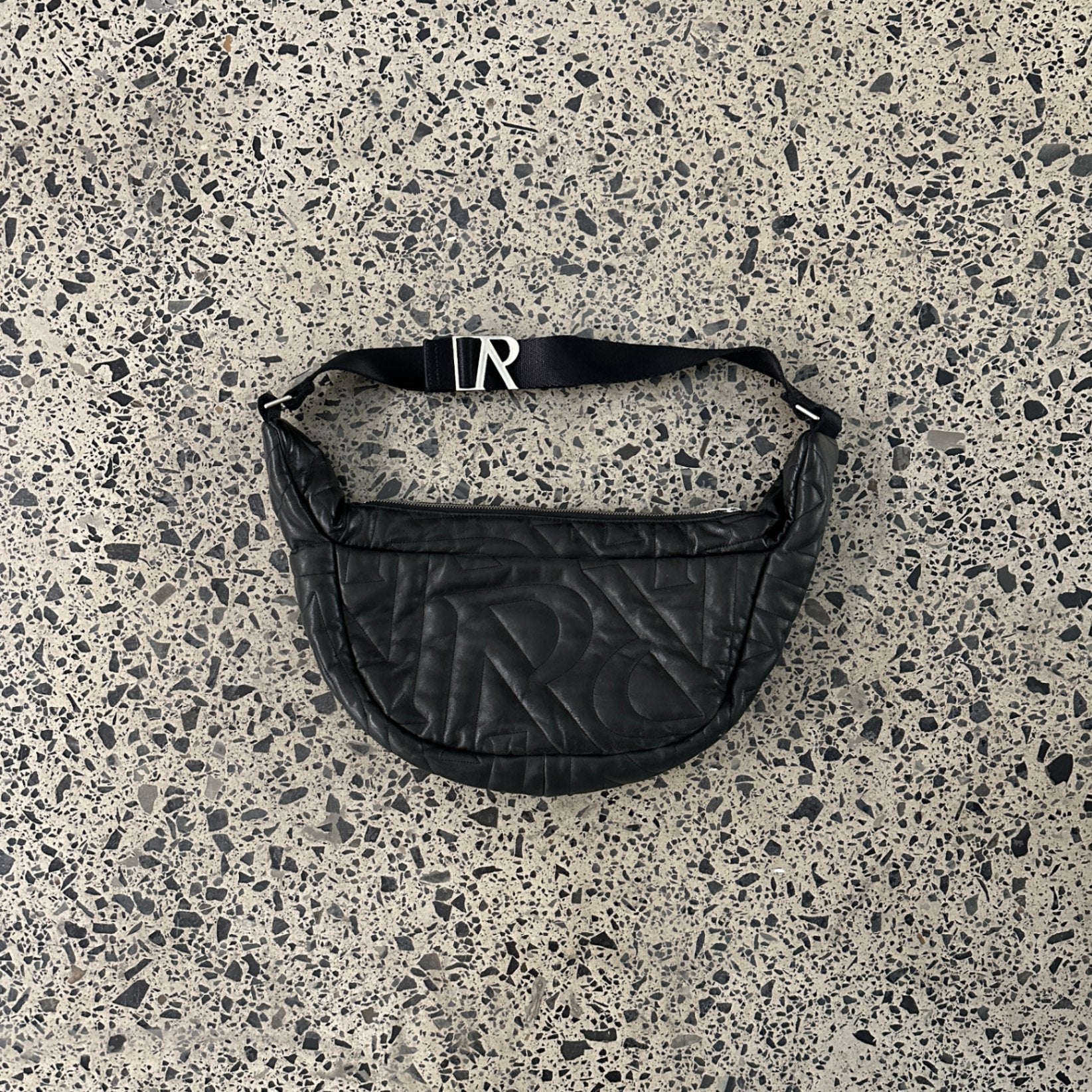 Represent Brand-plaque Quilted Leather Cross-body Bag Black