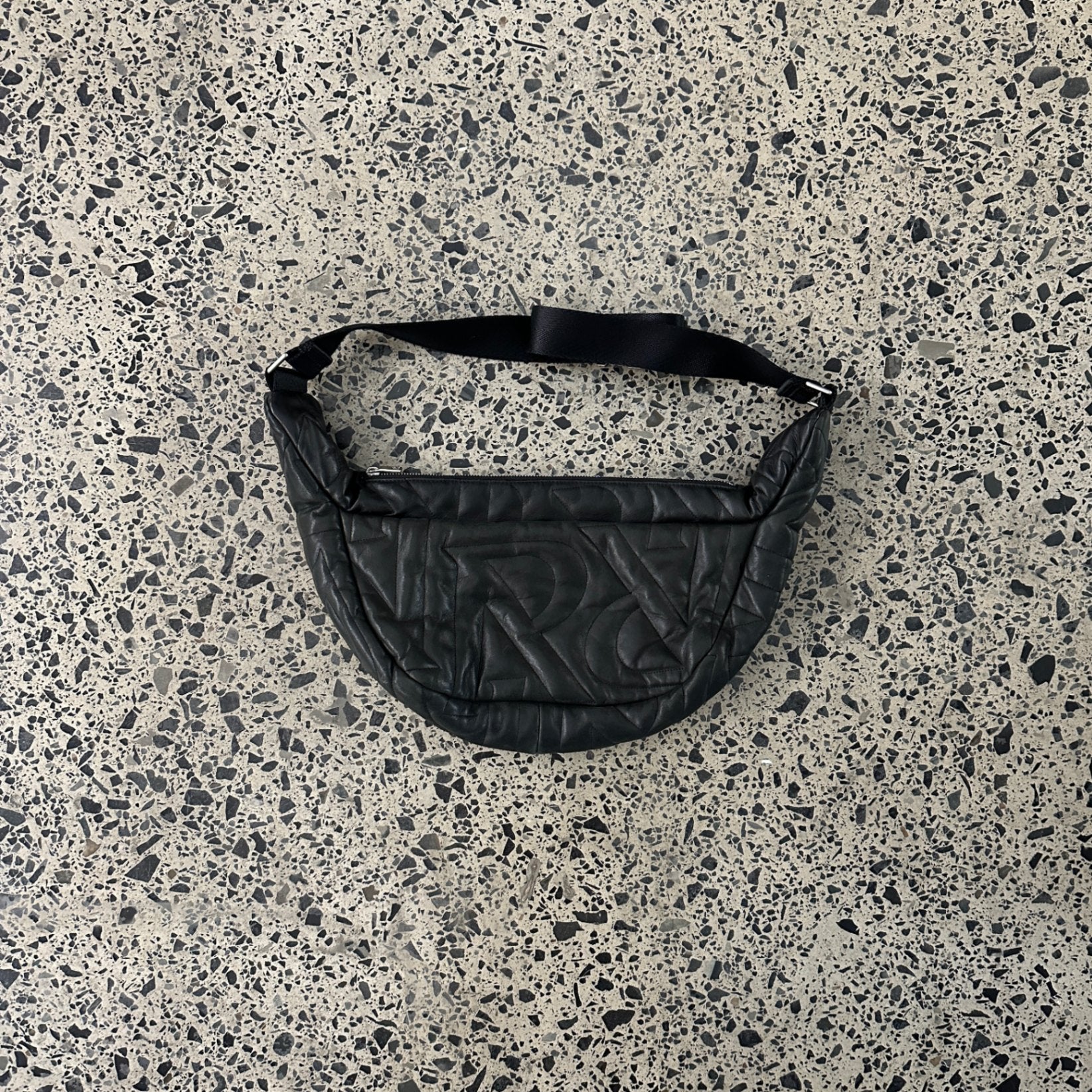 Represent Brand-plaque Quilted Leather Cross-body Bag Black