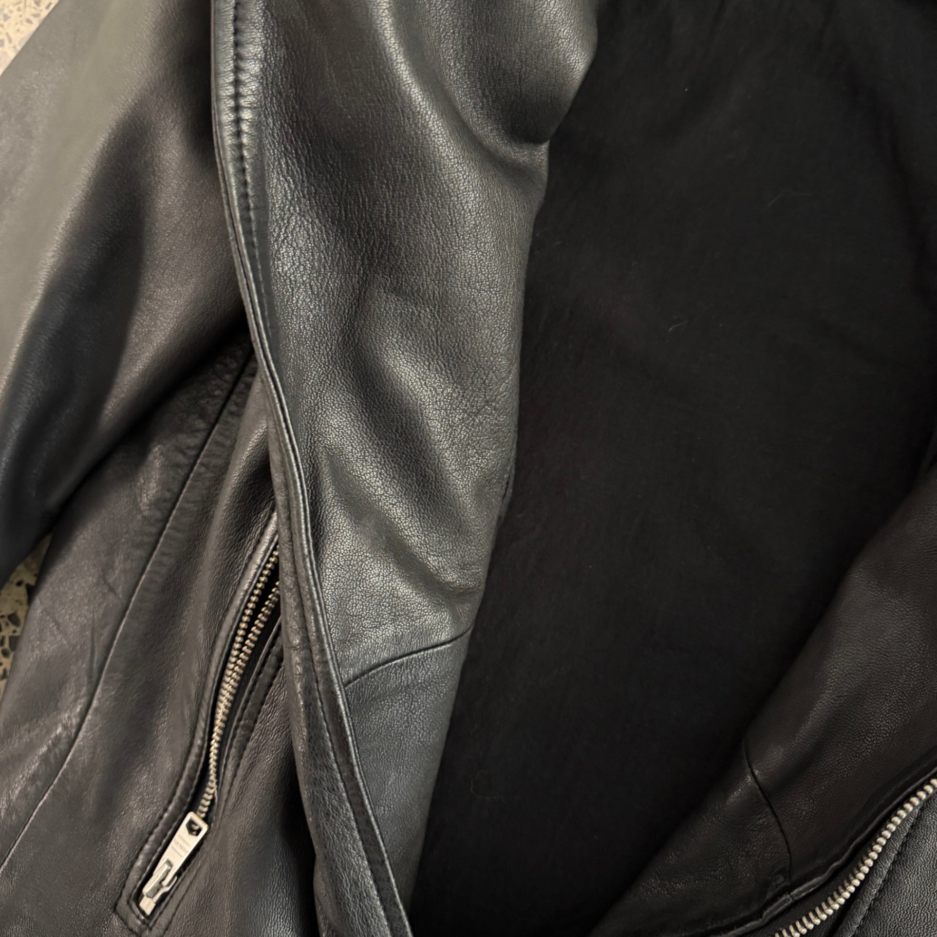 All Saints Leather Jacket Black
