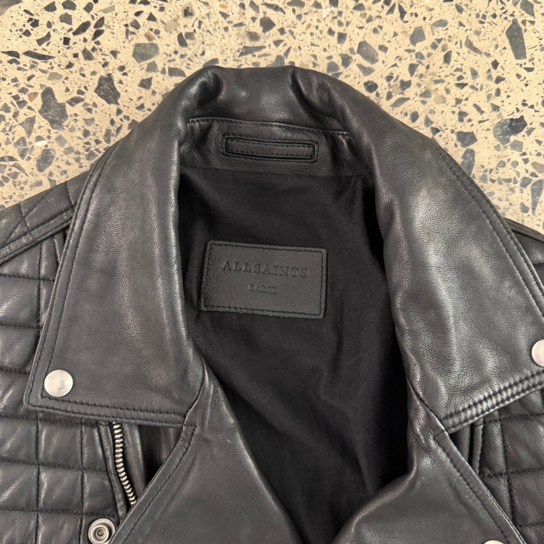 All Saints Leather Jacket Black