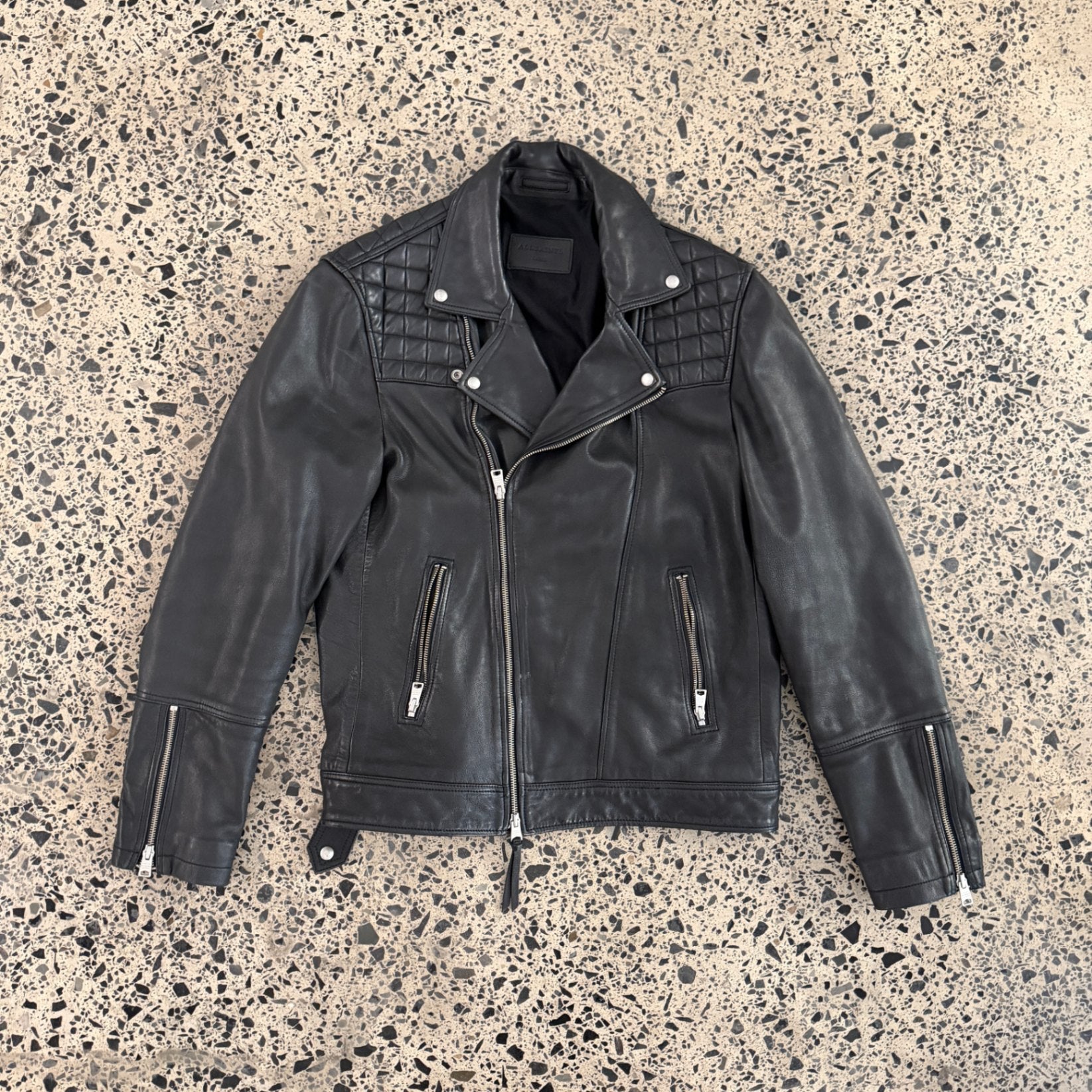 All Saints Leather Jacket Black