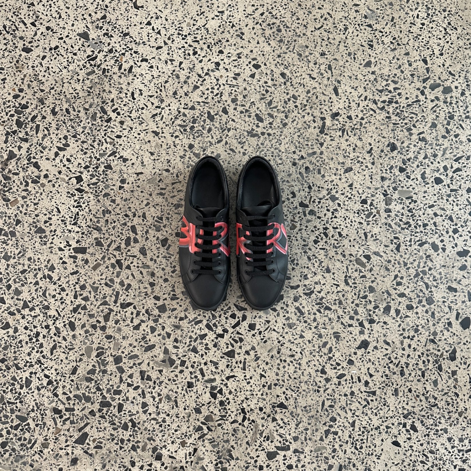 Burberry Black and Red Albert Sneakers