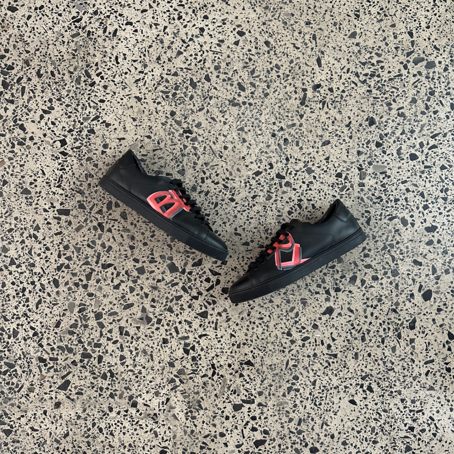 Burberry Black and Red Albert Sneakers
