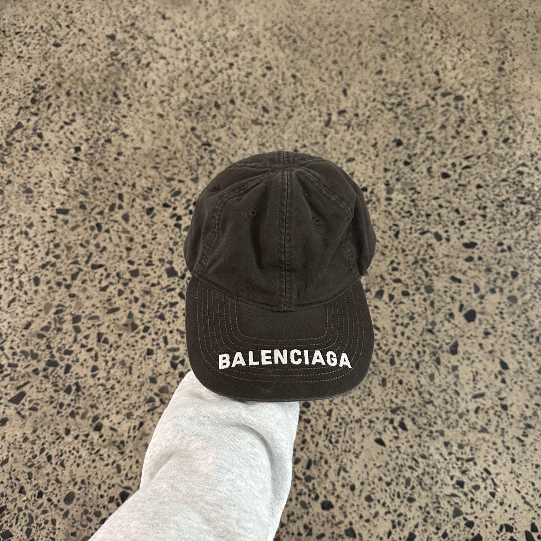 Balenciaga Denim Hat Dark Grey