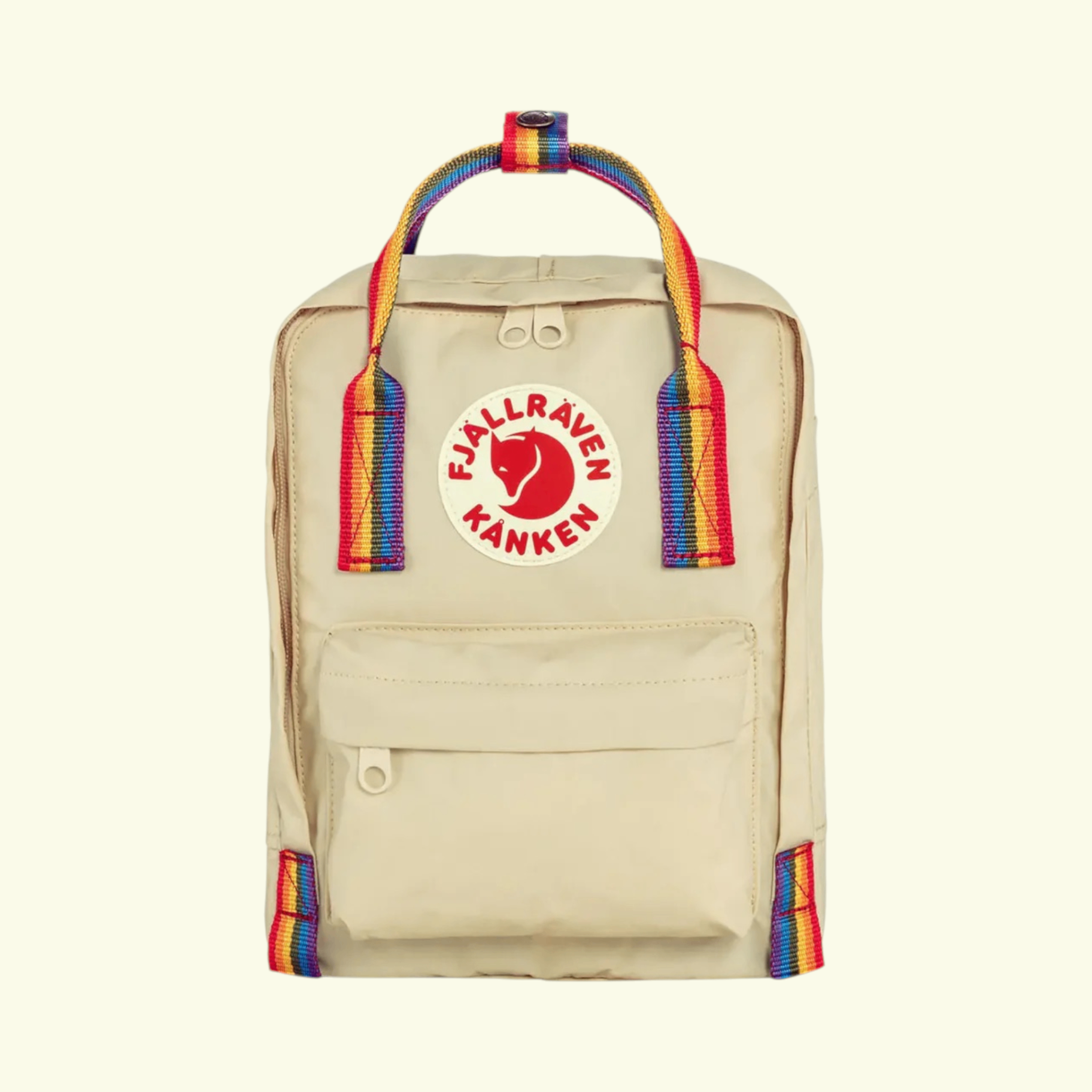 Fjällräven Kanken Rainbow Mini Light Oak Rainbow Pattern