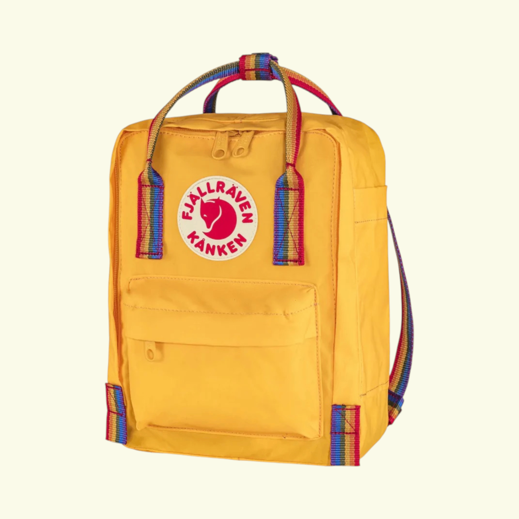Fjällräven Kanken Rainbow Warm Yellow Rainbow Pattern