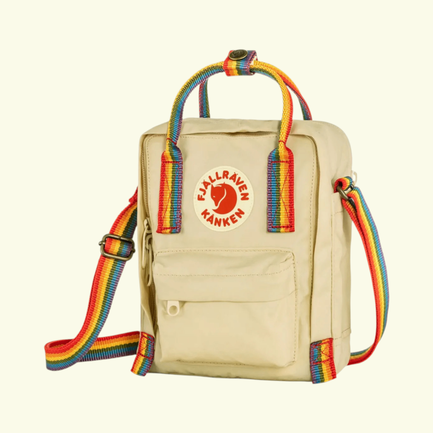 Fjällräven Kanken Rainbow Sling Light Oak Rainbow Pattern