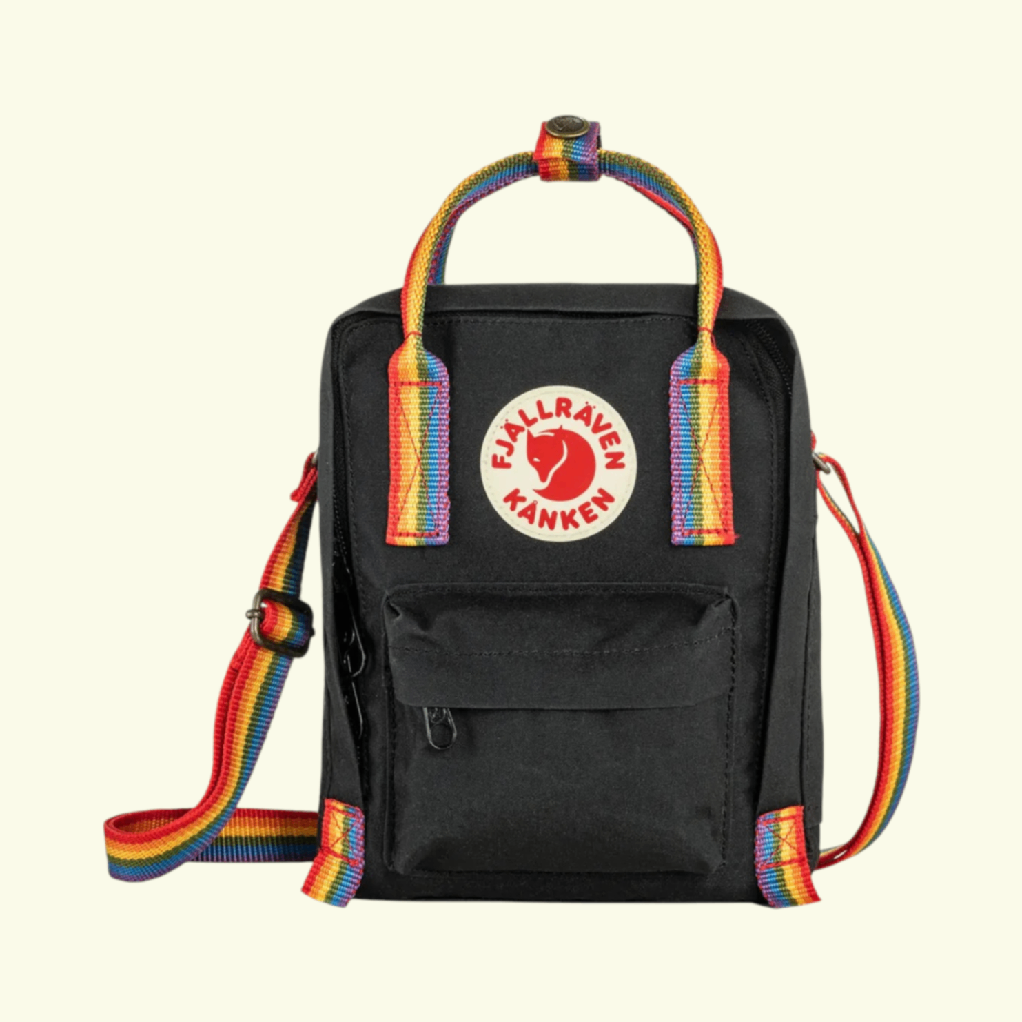 Fjällräven Kanken Rainbow Sling Black Rainbow Pattern
