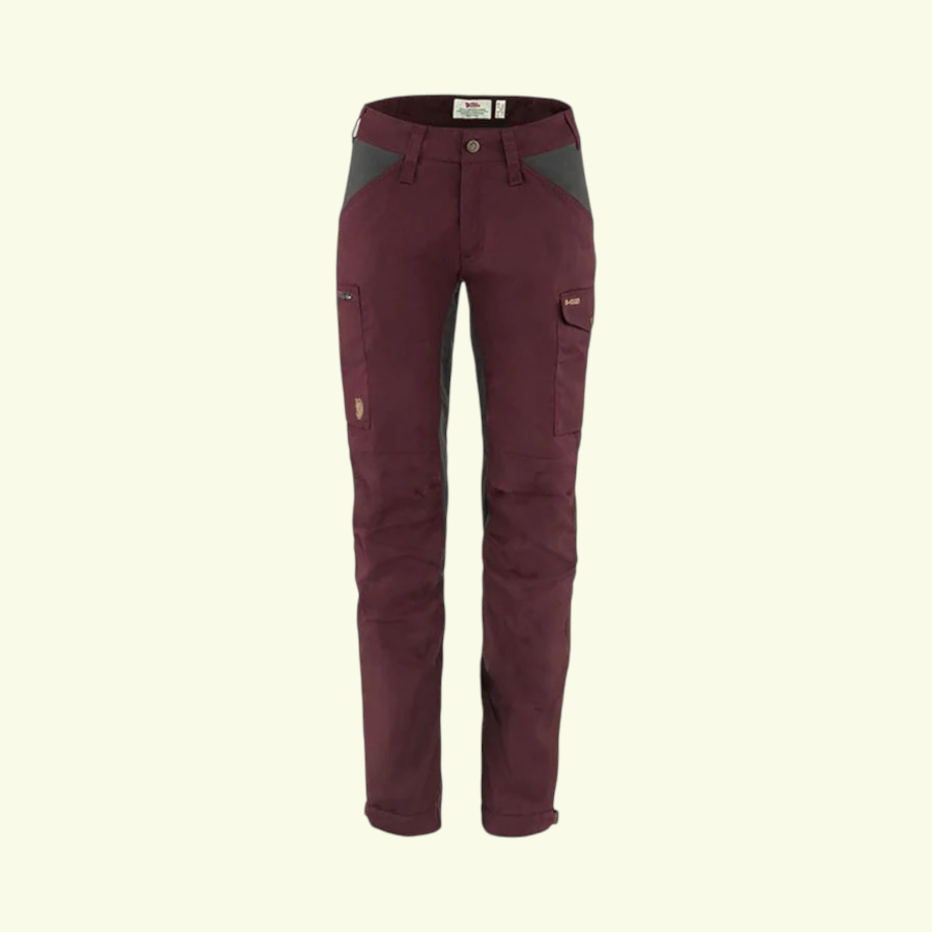 Fjällräven Kaipak Trousers Curved W Dark Garnet-Dark Grey 