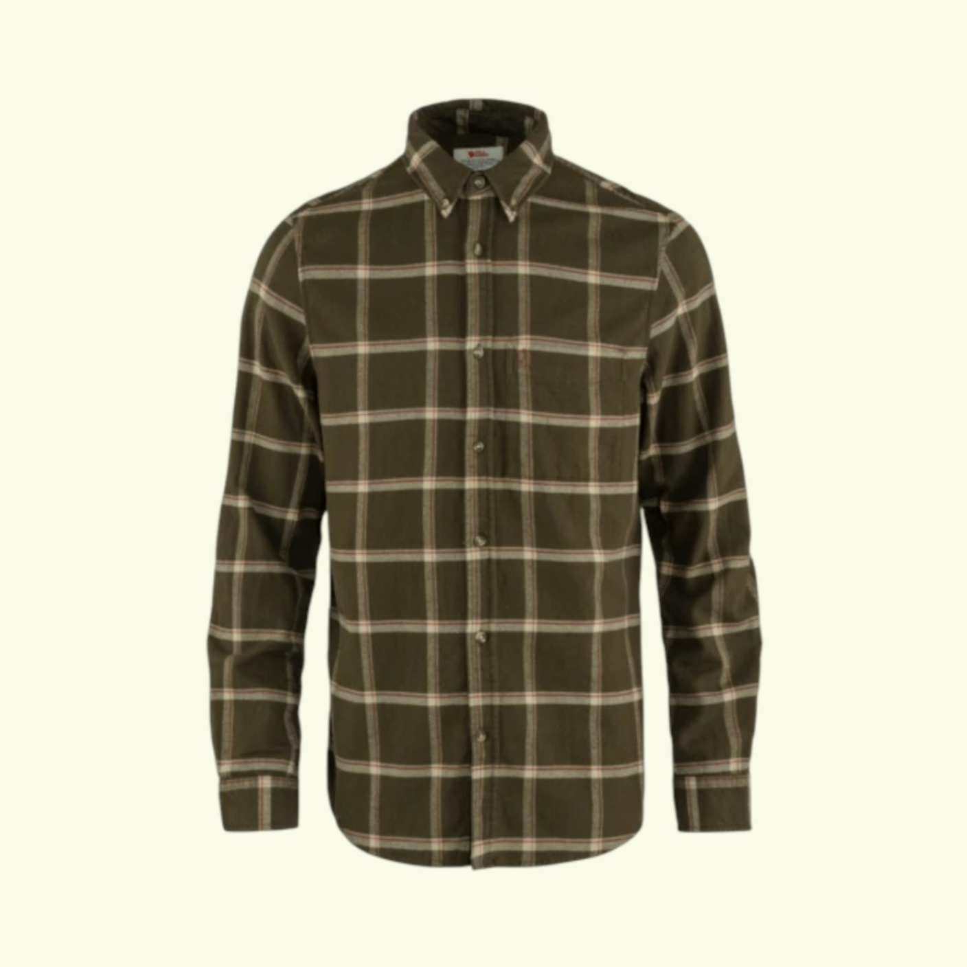Fjällräven Ovik Comfort Flannel Shirt M Dark Olive-Sand Stone 