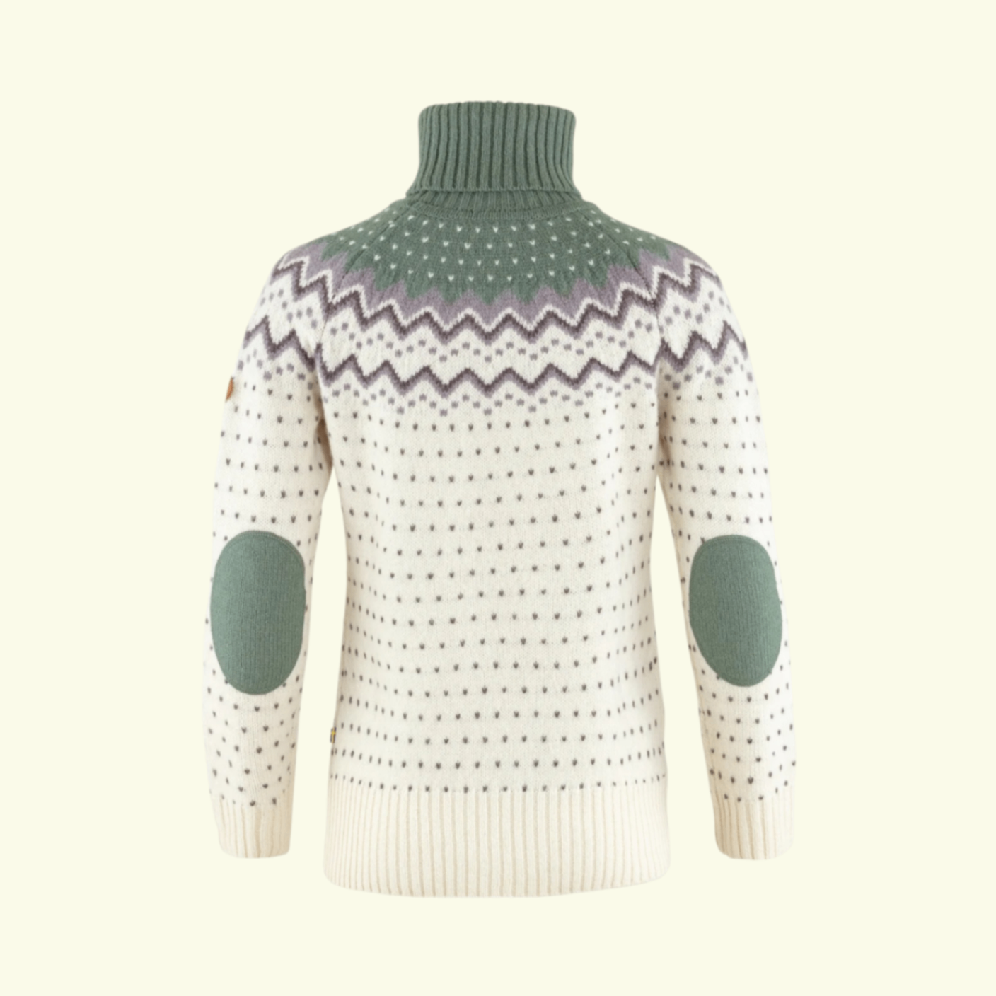 Fjällräven Ovik Knit Roller Neck W Chalk White Patina Green 