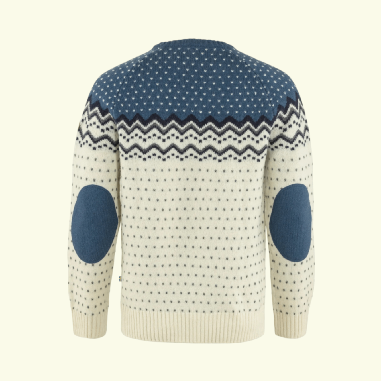 Fjällräven Ovik Knit Sweater M Chalk White Indigo Blue 