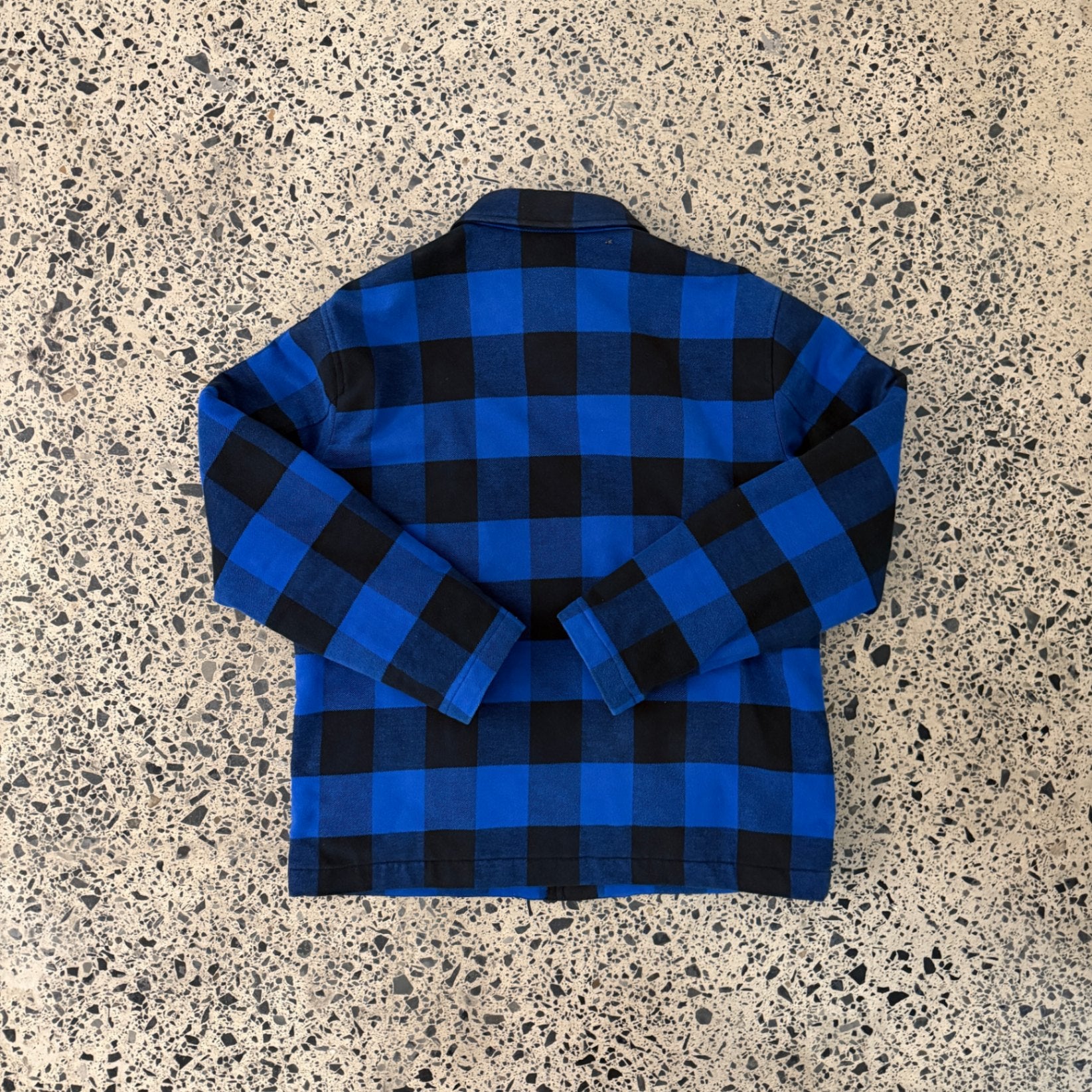 Burberry Plaid Print Utility Jacket Blue