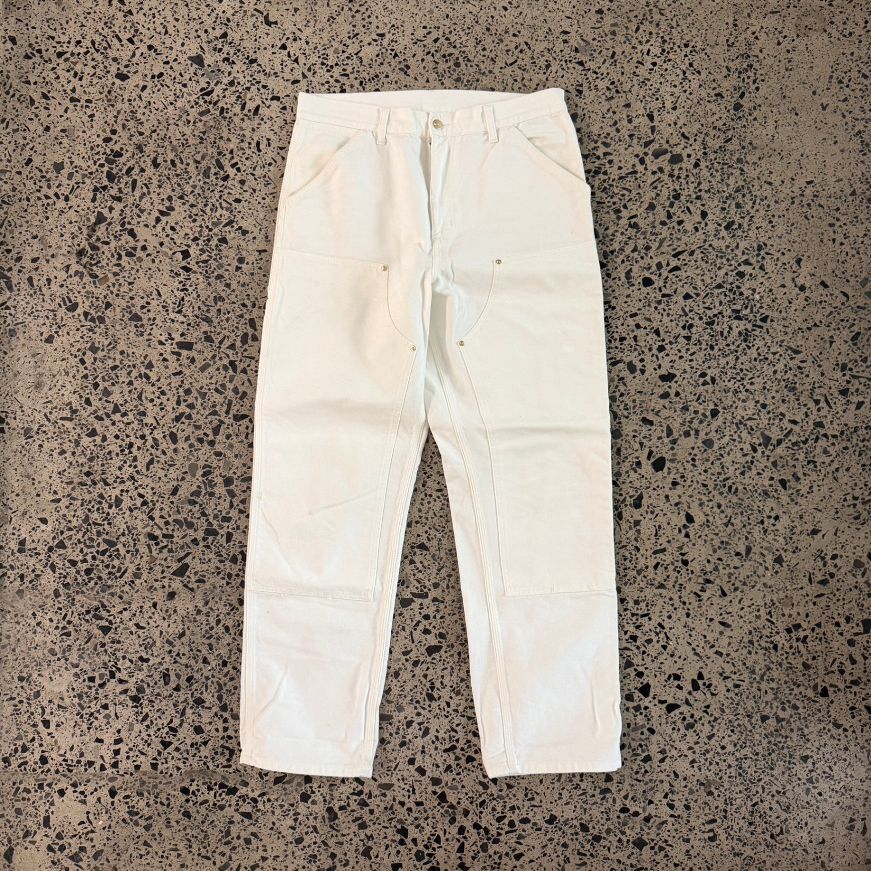 Carhartt WIP Double Knee Pant Dearborn Canvas Off-White