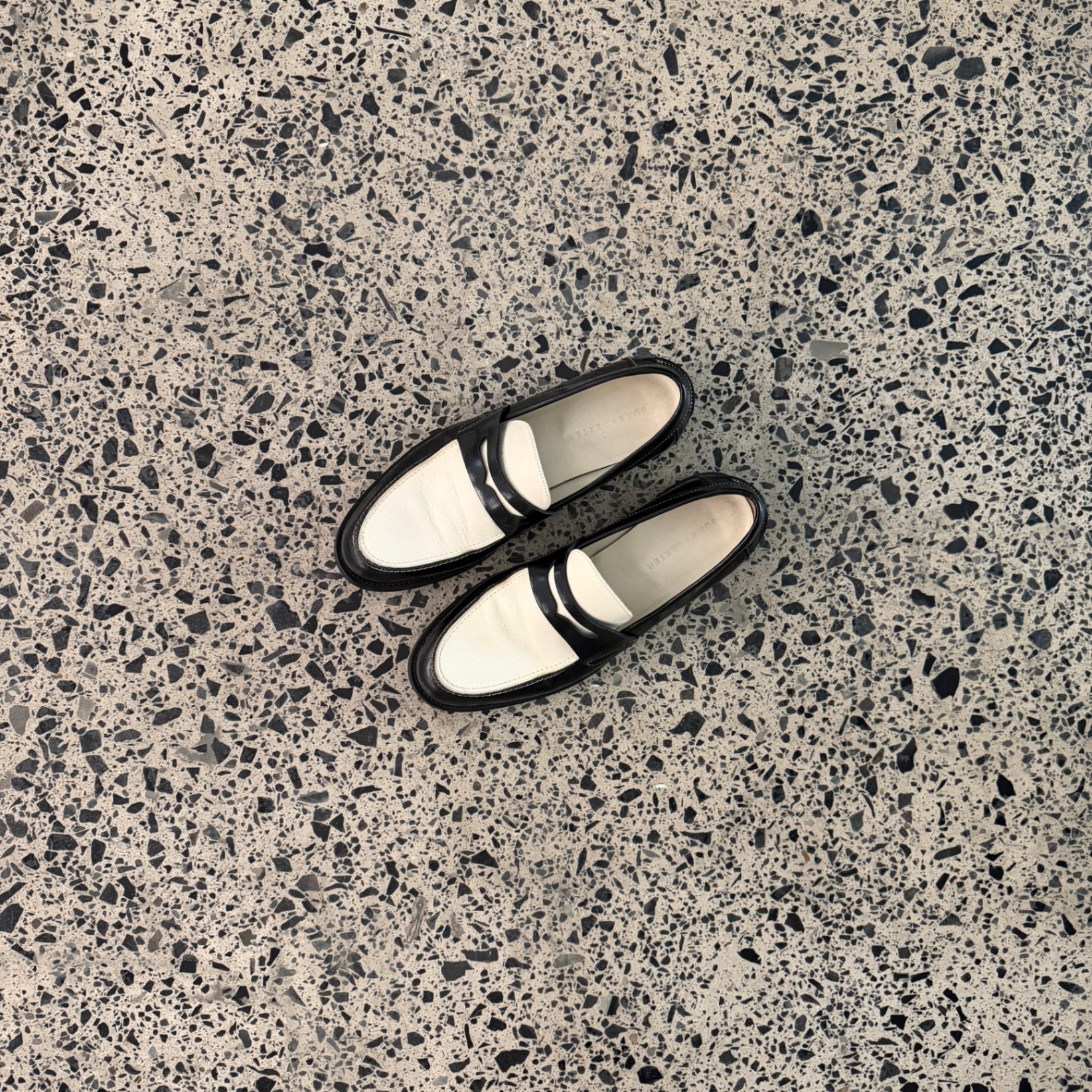 Duke & Dexter Wilde Black + White Penny Loafer