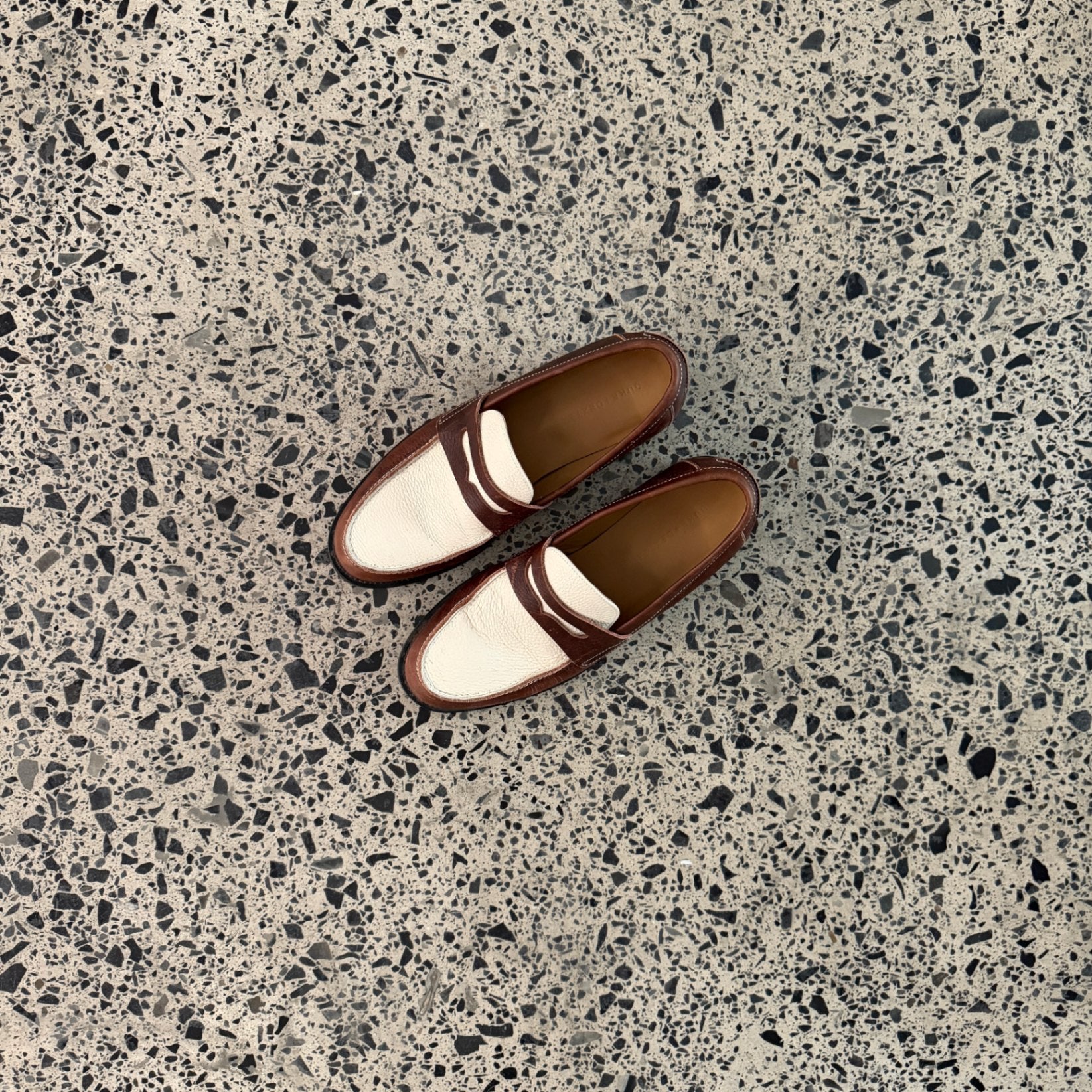 Duke & Dexter Wilde Chestnut + White Penny Loafer