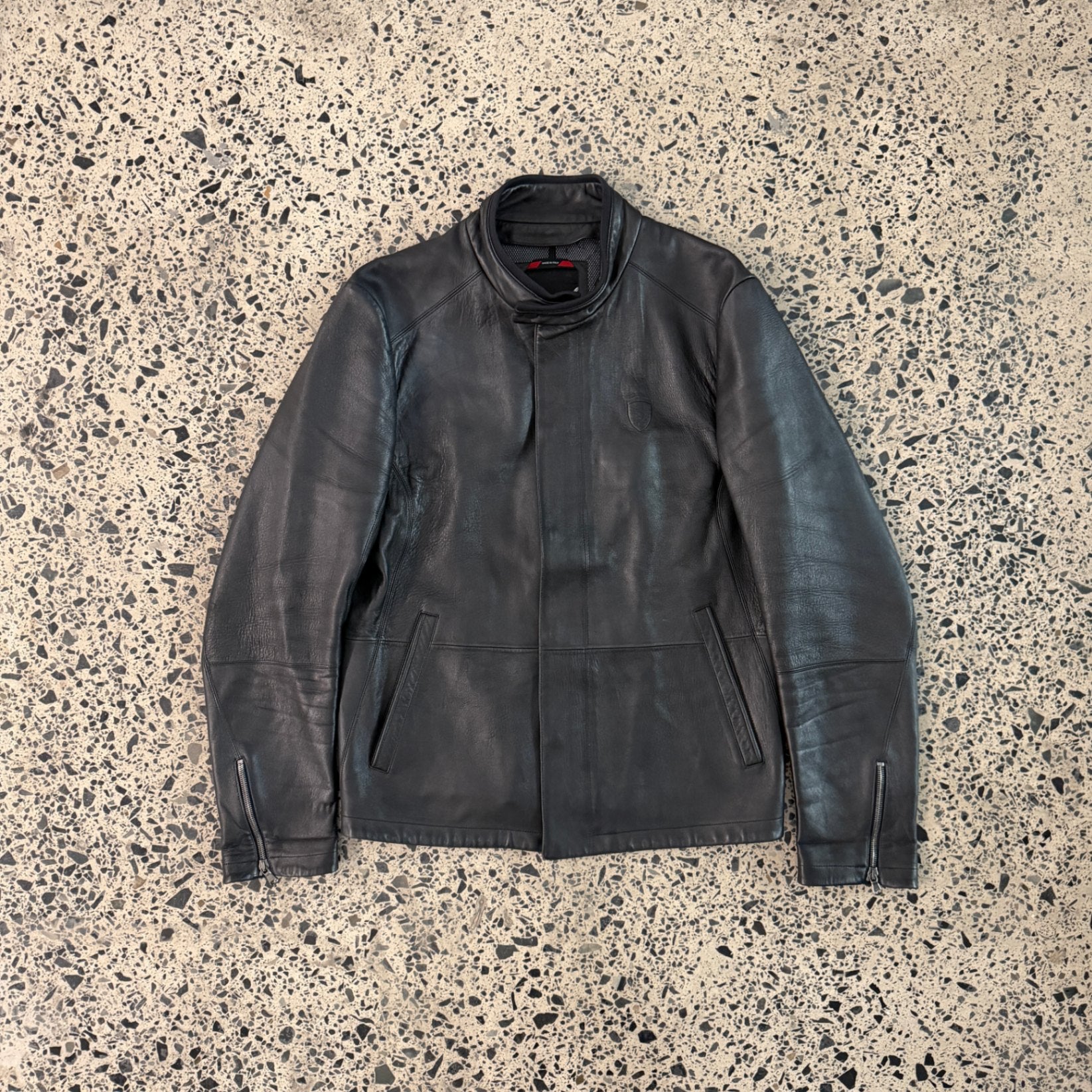 Puma X Ferrari SF Premium Leather Jacket Black