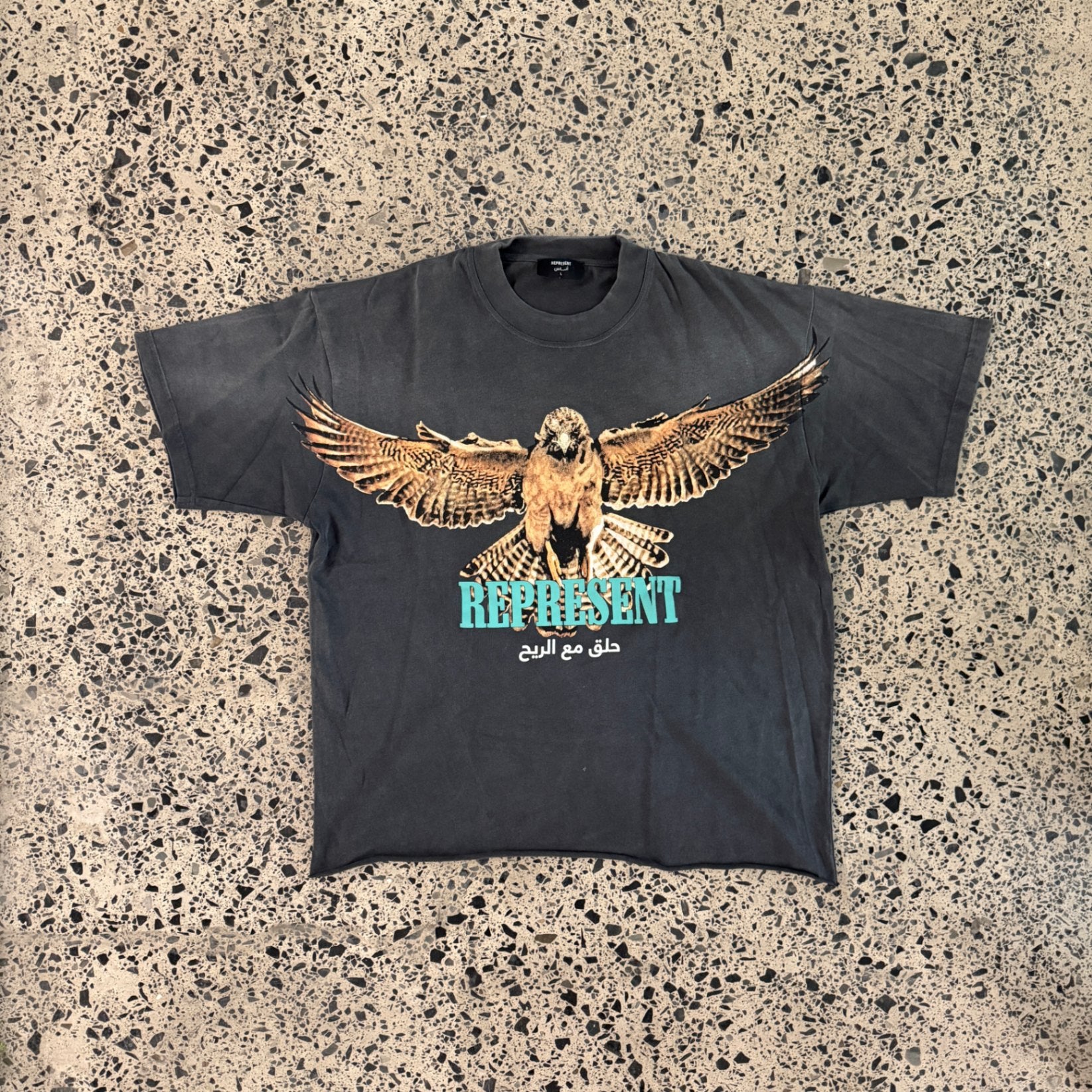 Represent Saker Falcon T-Shirt Faded Black