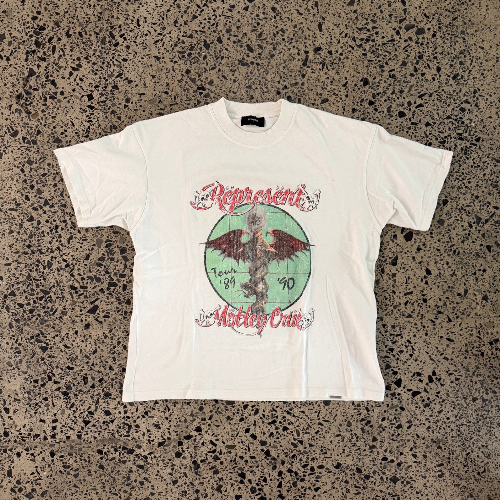 Represent x Mötley Crüe Dr Feelgood T-Shirt Flat White