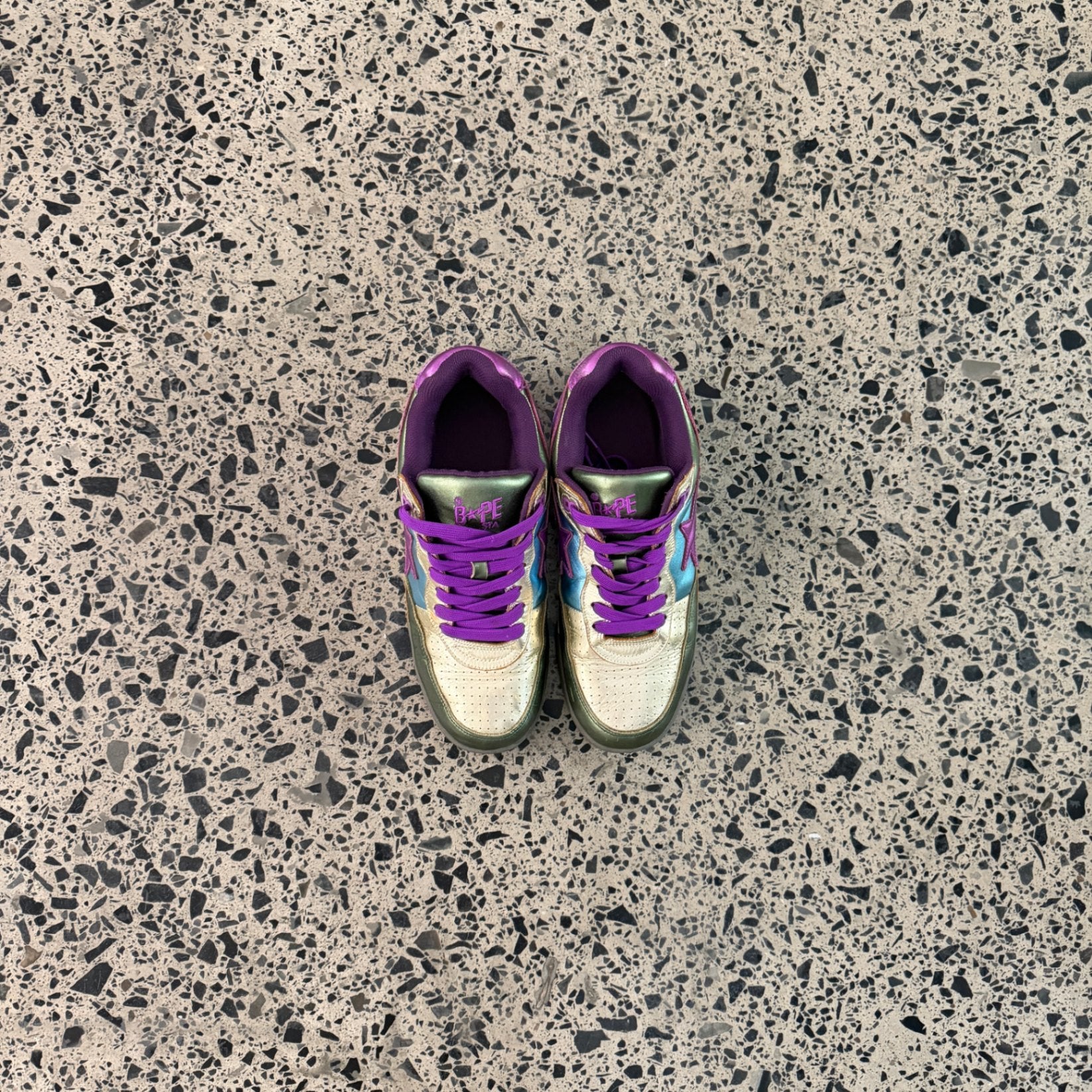 A Bathing Ape BAPE Roadsta 'Metallic Green Purple'